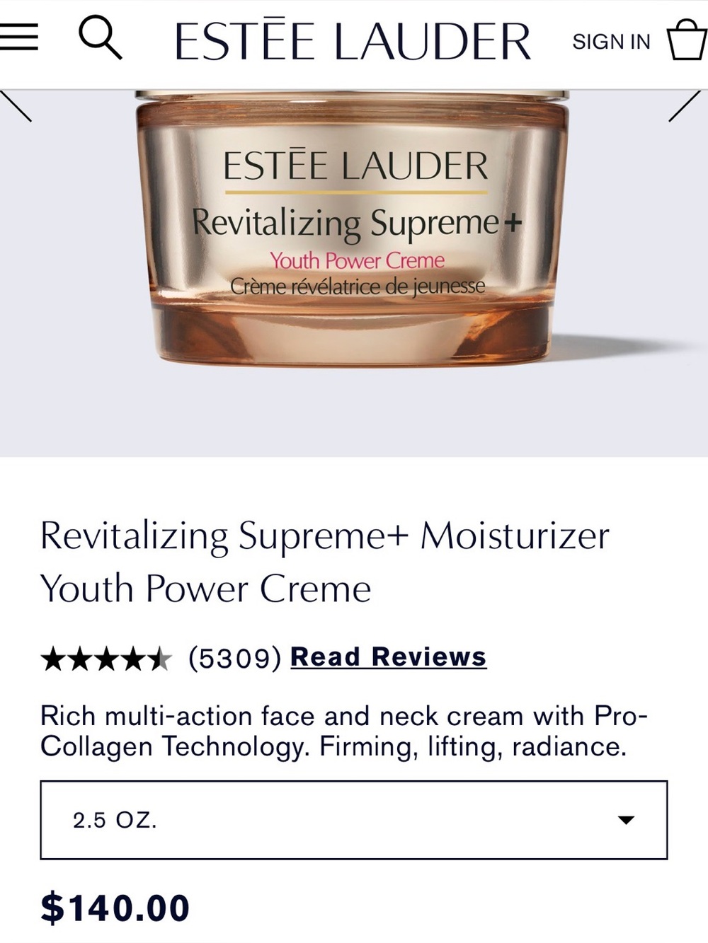 NWT Estee Lauder Revitalizing Supreme+ Youth Power Creme 2.5 ounces/75ml - Picture 12 of 16